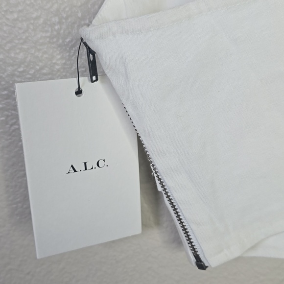 A.L.C. White Crop Bustier Top Sweetheart Linen Blend Neckline Size 4 NwT. - Picture 5 of 8